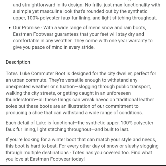 Luke Commuter Boot By Totes - Picture 2 of 8